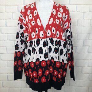 CAbi 6163 Upbeat Cardigan Sweater Size S Floral Colorblock